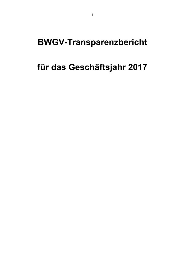 BWGV-Transparenzbericht 2017