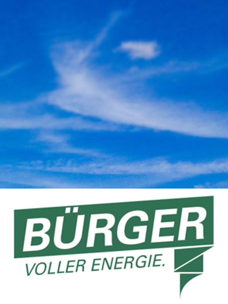 Bürger voller Energie - Logo vor blauem Himmel