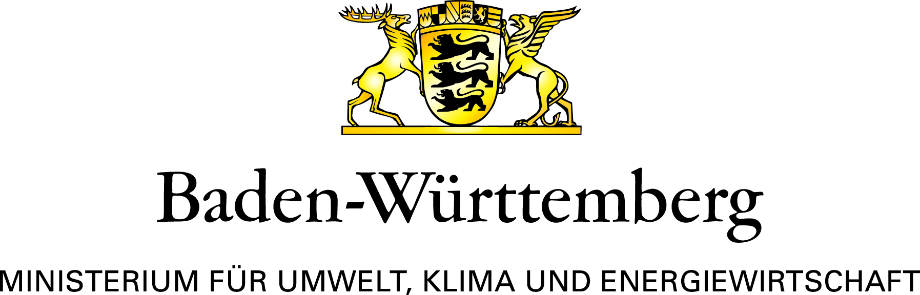 Wappen von Baden-Württemberg. Text: Baden-Württemberg Ministerium für Umwelt, Klima und Energiewirtschaft