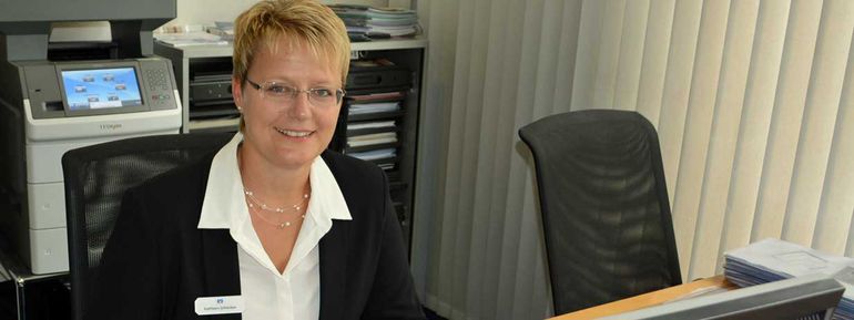 Kathleen Schlenker ist mit 38 Jahren Auszubildende bei der Volksbank Schwarzwald Baar Hegau.