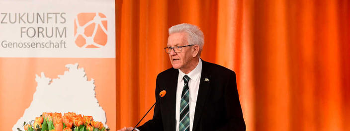 MP Winfried Kretschmann beim Zukunftsforum 2023