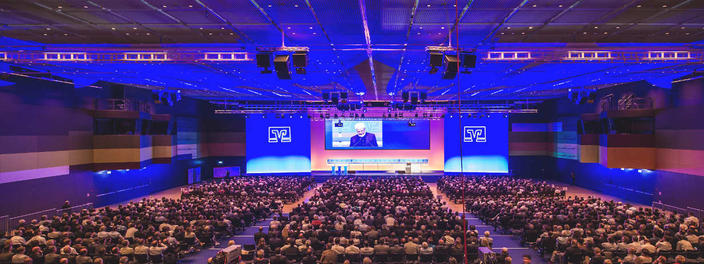 Blick auf die Messehalle beim Mittelstandstag 